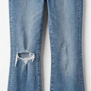 American Eagle Outfitters Light Blue Distressed Flare Jeans